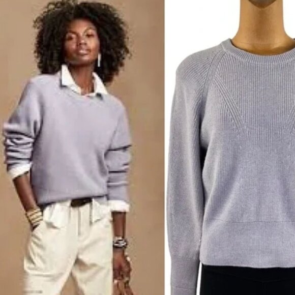 NWOT | Banana Republic 100% Merino Fine Wool Ribbed Crewneck Large - Picture 1 of 6